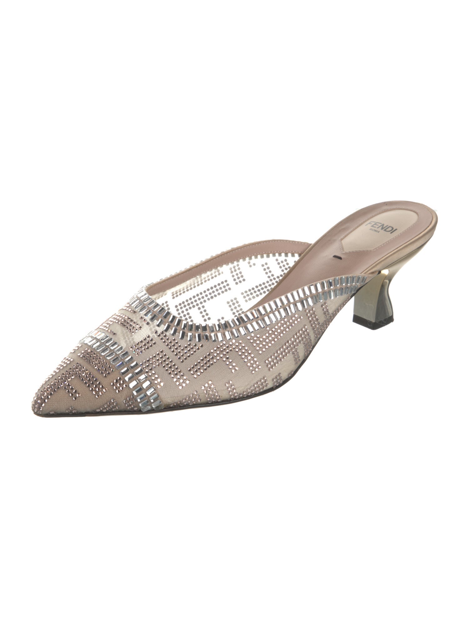 Fendi Zucca FF Logo Mesh Mules