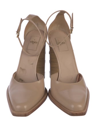 Fendi Zucca FF Logo Leather D'Orsay Pumps