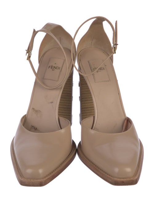 Fendi Zucca FF Logo Leather D'Orsay Pumps