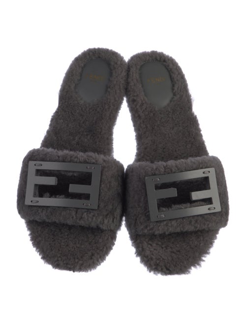 Fendi Shearling Printed Slides