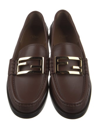 Fendi Zucca FF Logo Leather Loafers