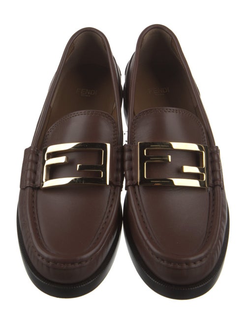 Fendi Zucca FF Logo Leather Loafers