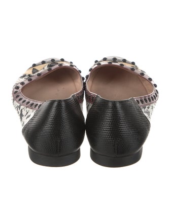 Fendi Monsters Motif Leather Ballet Flats