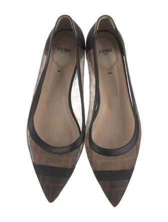 Fendi Zucca FF Logo Mesh Ballet Flats
