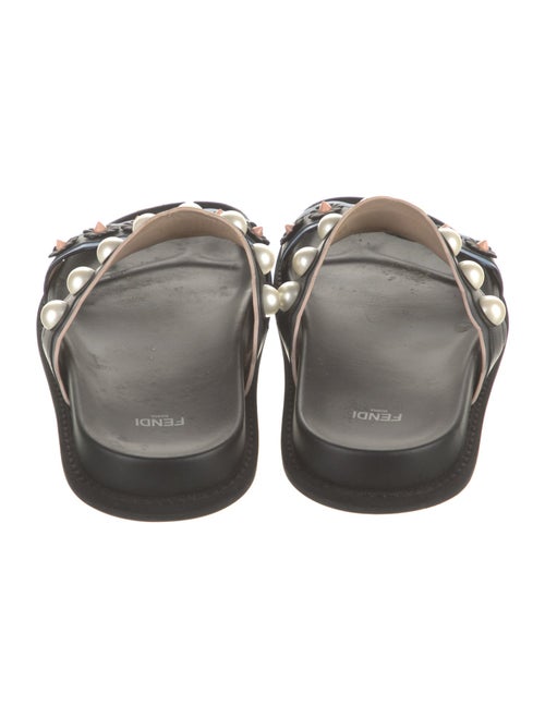 Fendi Leather Studded Accents Slides