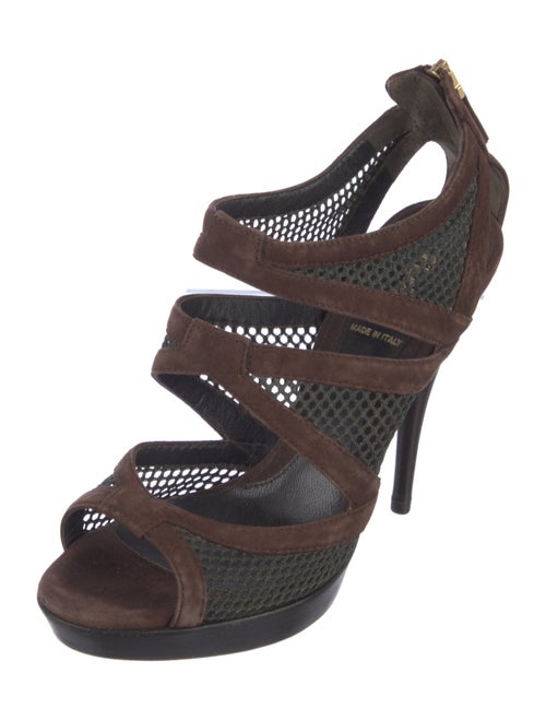 Fendi Mesh Mesh Accents Slingback Sandals