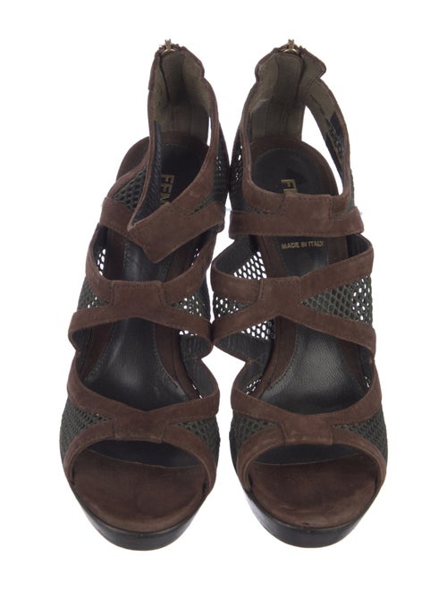 Fendi Mesh Mesh Accents Slingback Sandals