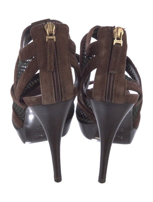 Fendi Mesh Mesh Accents Slingback Sandals