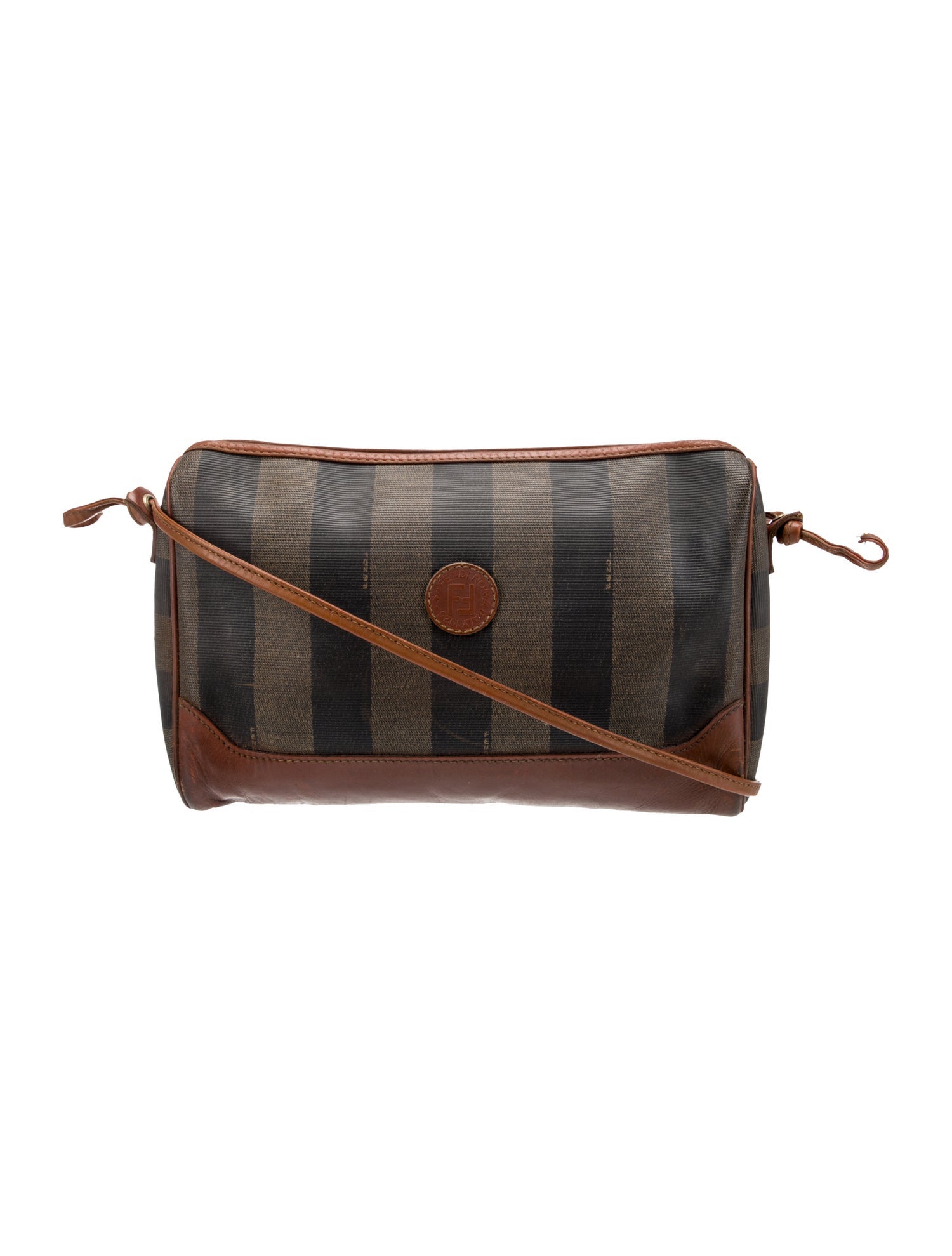 Fendi Pequin Messenger Bag Vintage