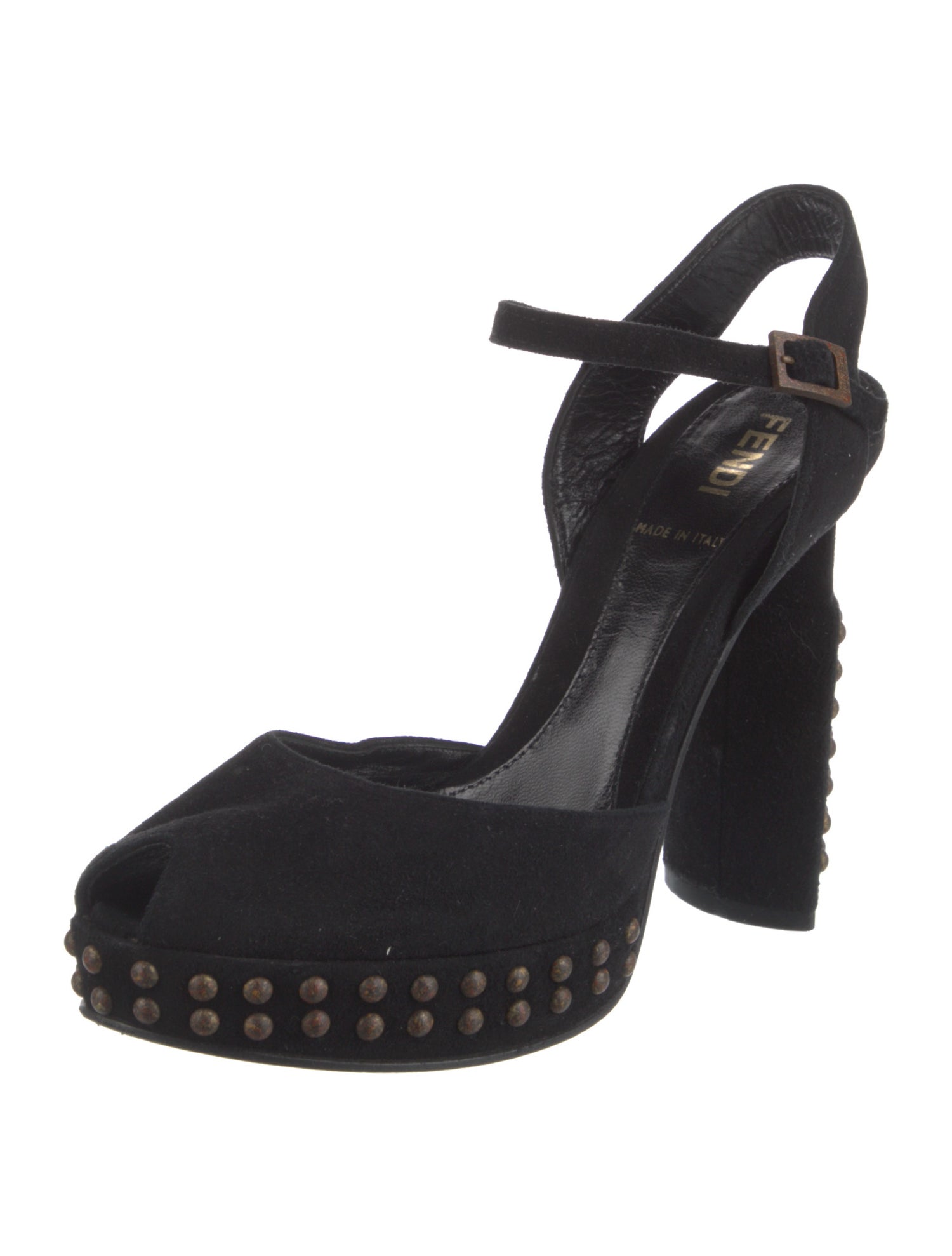 Fendi Suede Printed D'Orsay Pumps