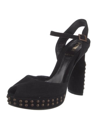 Fendi Suede Printed D'Orsay Pumps