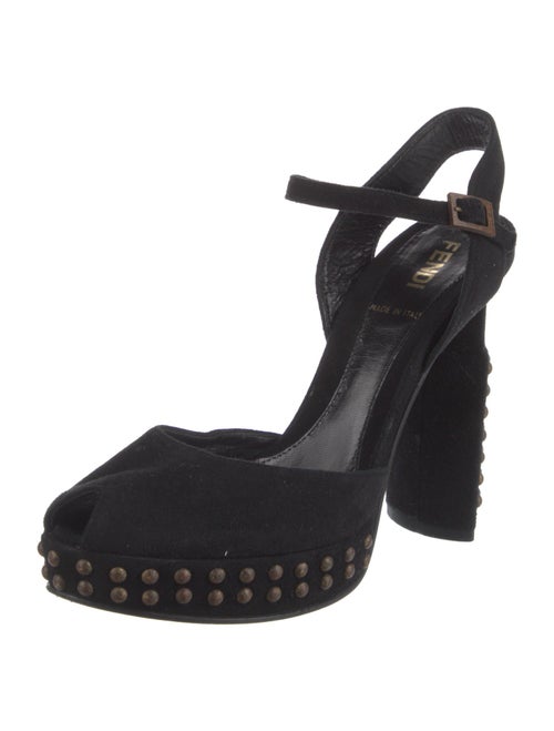 Fendi Suede Printed D'Orsay Pumps