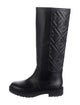 Fendi Zucca FF Logo Leather Rain Boots