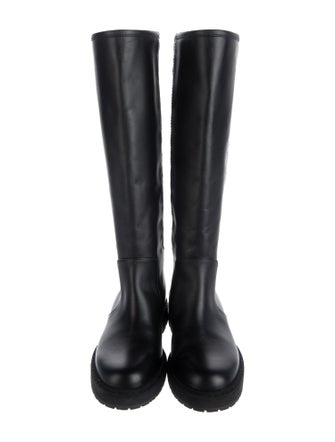 Fendi Zucca FF Logo Leather Rain Boots