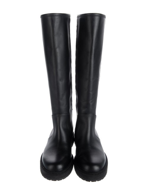 Fendi Zucca FF Logo Leather Rain Boots