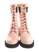 Fendi Zucca FF Logo Leather Combat Boots