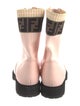 Fendi Zucca FF Logo Leather Combat Boots