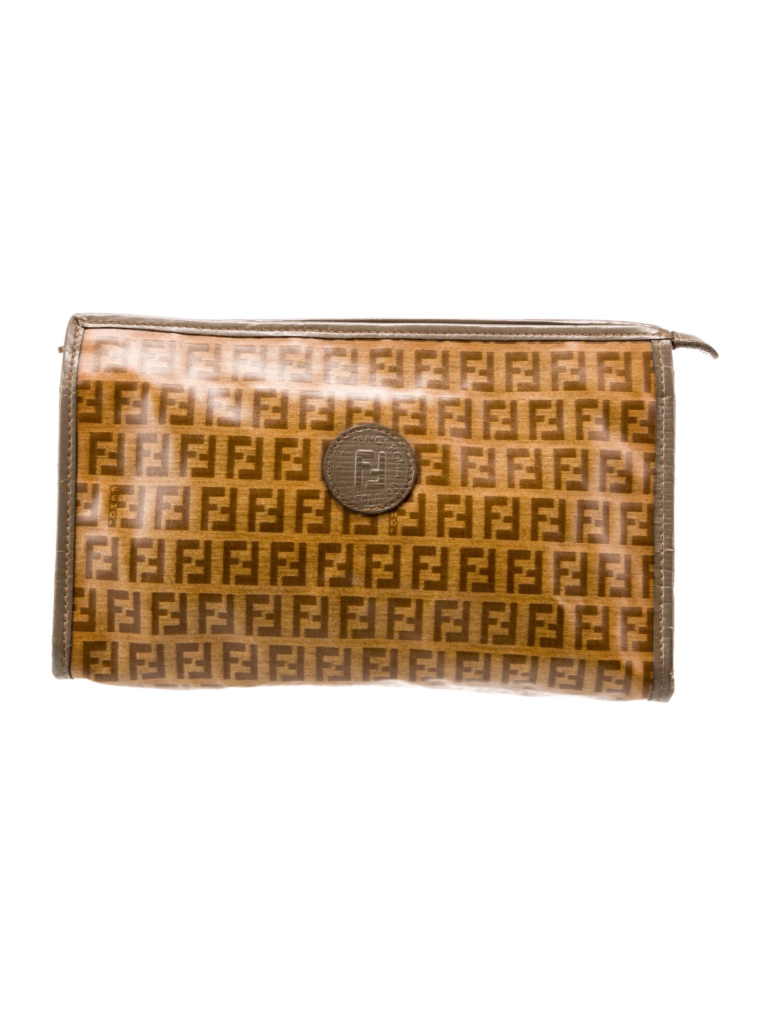 【FENDI】CLUTCH Fendi Diagonal Clutch Fabric Gray | Fendi