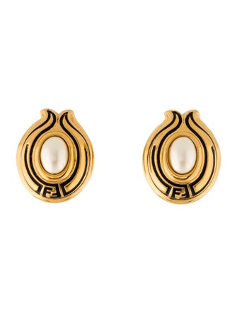 Fendi Faux Pearl Stud Earrings