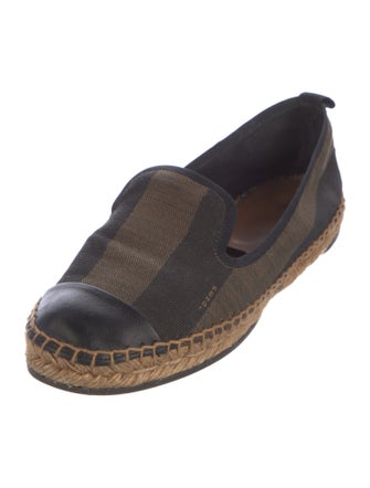 Fendi Pequin Pattern Canvas Espadrilles