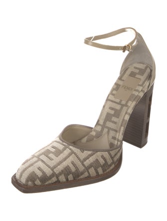 Fendi Zucca FF Logo Printed D'Orsay Pumps