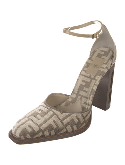 Fendi Zucca FF Logo Printed D'Orsay Pumps