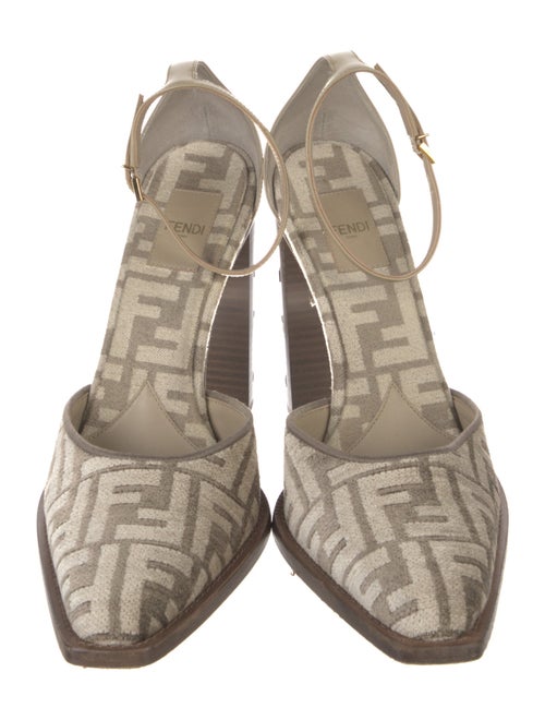 Fendi Zucca FF Logo Printed D'Orsay Pumps
