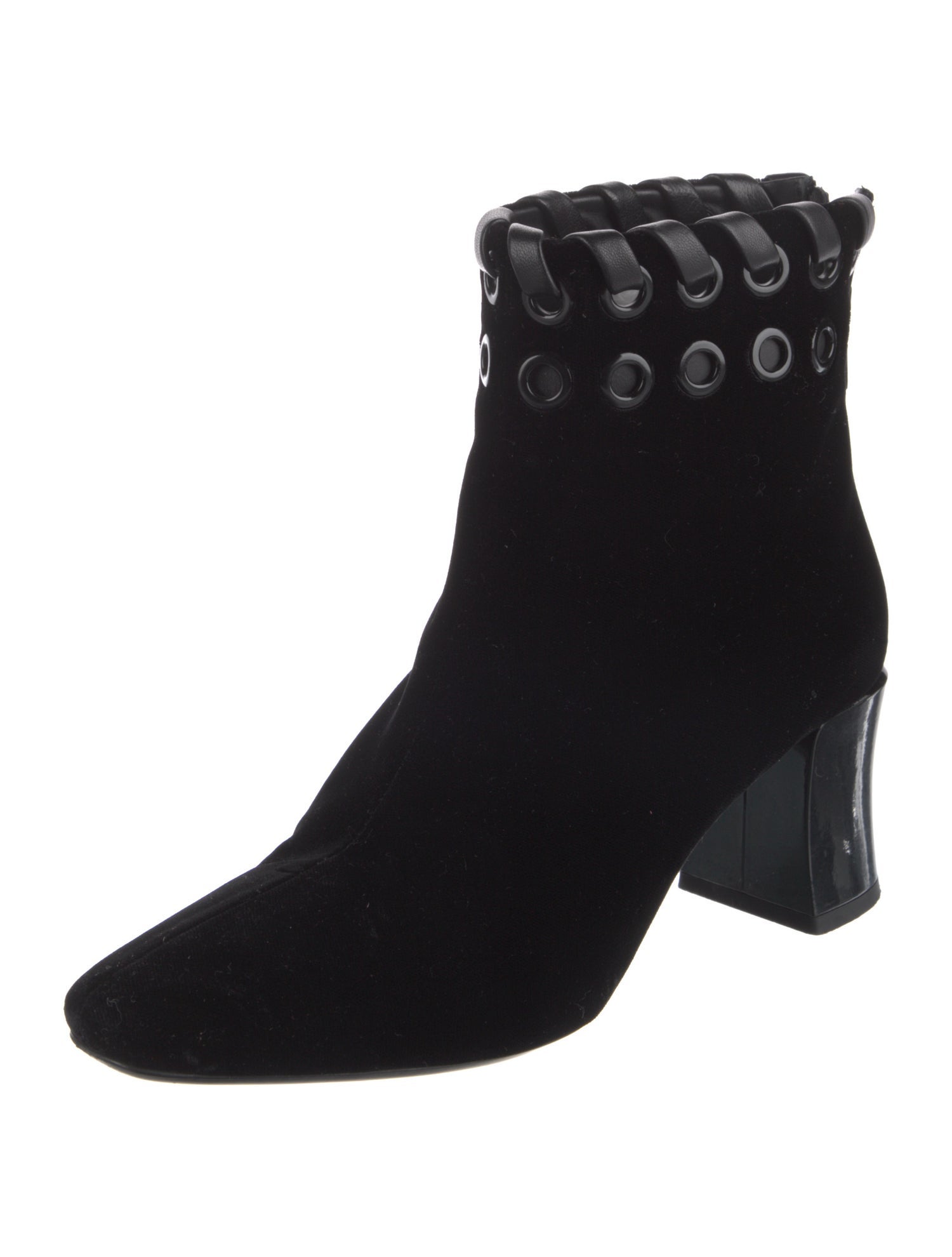 Fendi Velvet Whipstitch Trim Boots