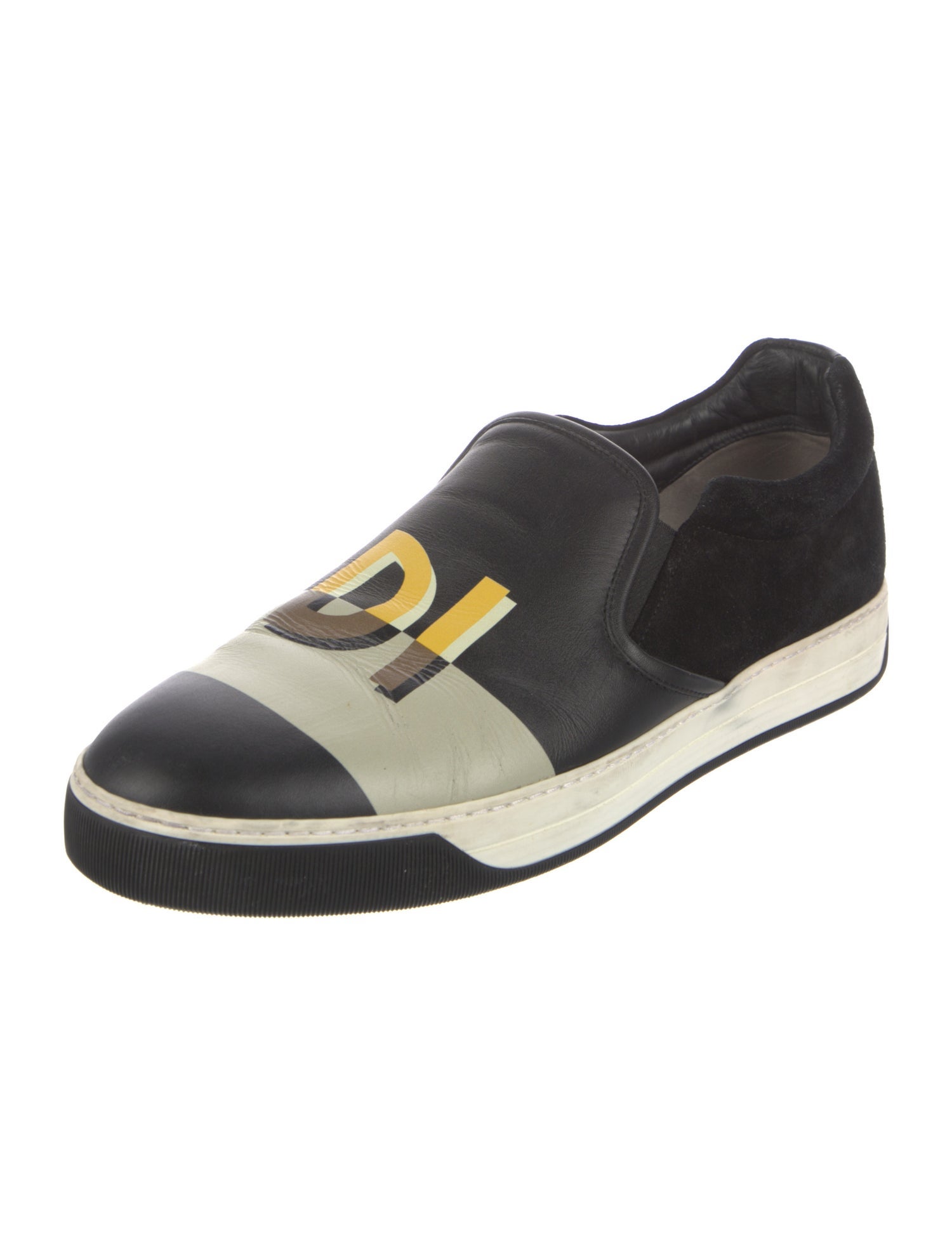 Fendi Monsters Motif Leather Espadrilles