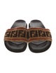 Fendi Zucca FF Logo Velvet Slides
