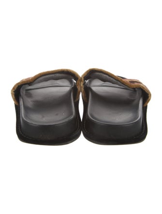 Fendi Zucca FF Logo Velvet Slides