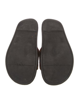 Fendi Zucca FF Logo Velvet Slides
