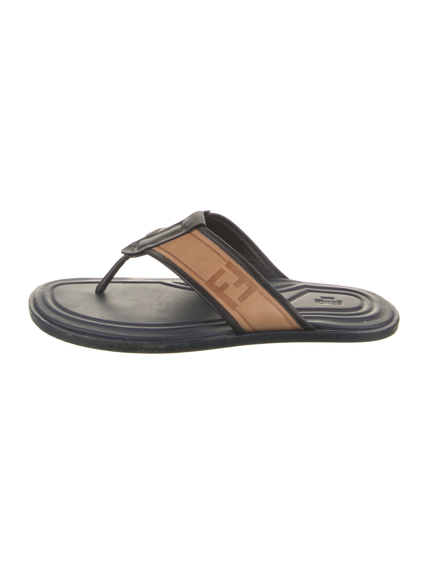 スリッポン FENDI CARAMEL LEATHER THONG SLIPPERS Fendi Fling Precious skin Brown | Fendi