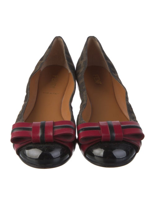 Fendi Zucca FF Logo Canvas Ballet Flats