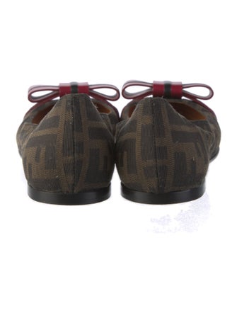 Fendi Zucca FF Logo Canvas Ballet Flats