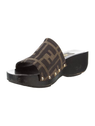Fendi Canvas Printed Slides