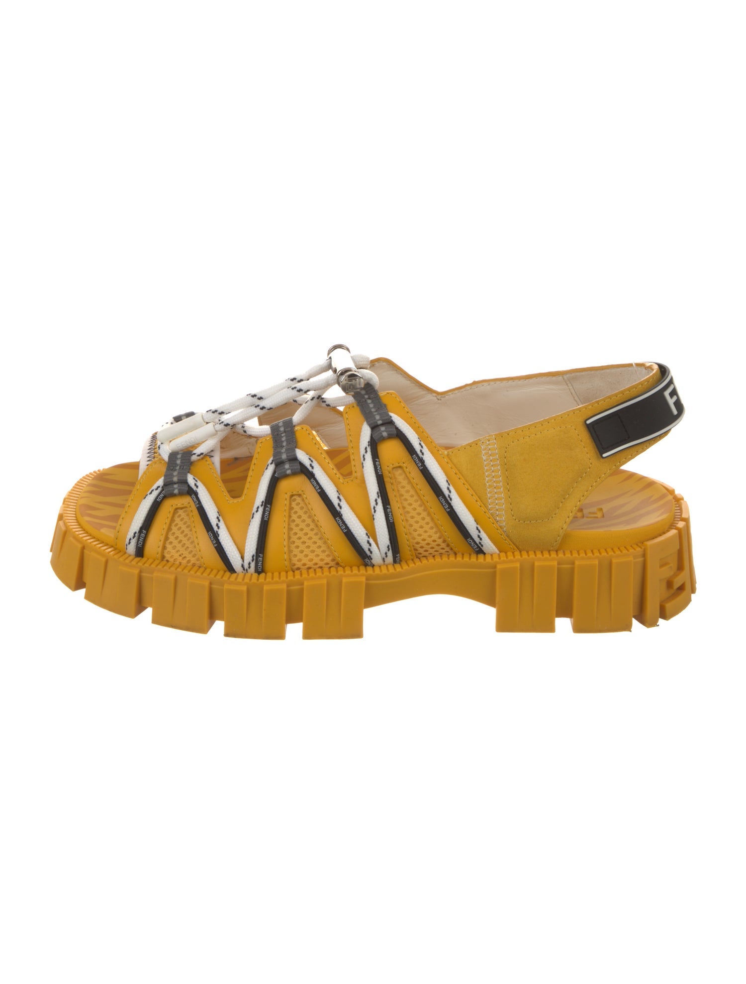 Fendi Zucca FF Logo Leather Sandals