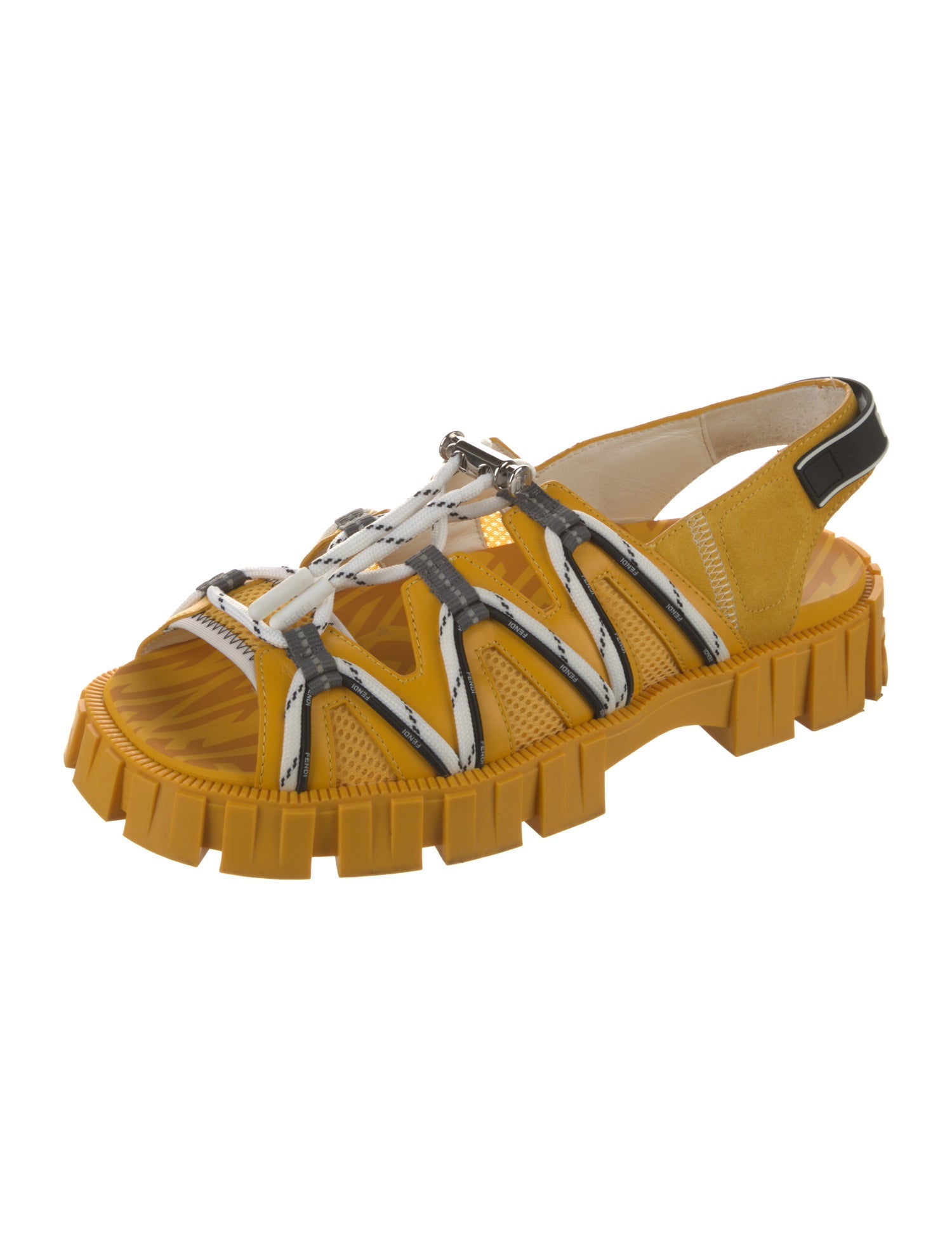 Fendi Zucca FF Logo Leather Sandals