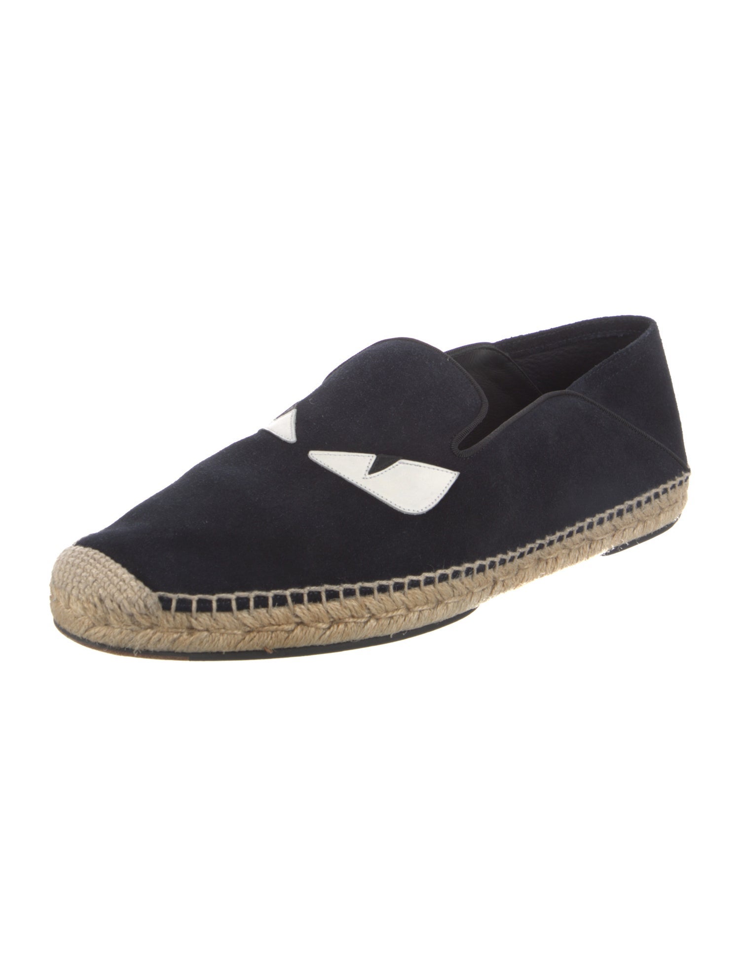 Fendi Monsters Motif Suede Espadrilles
