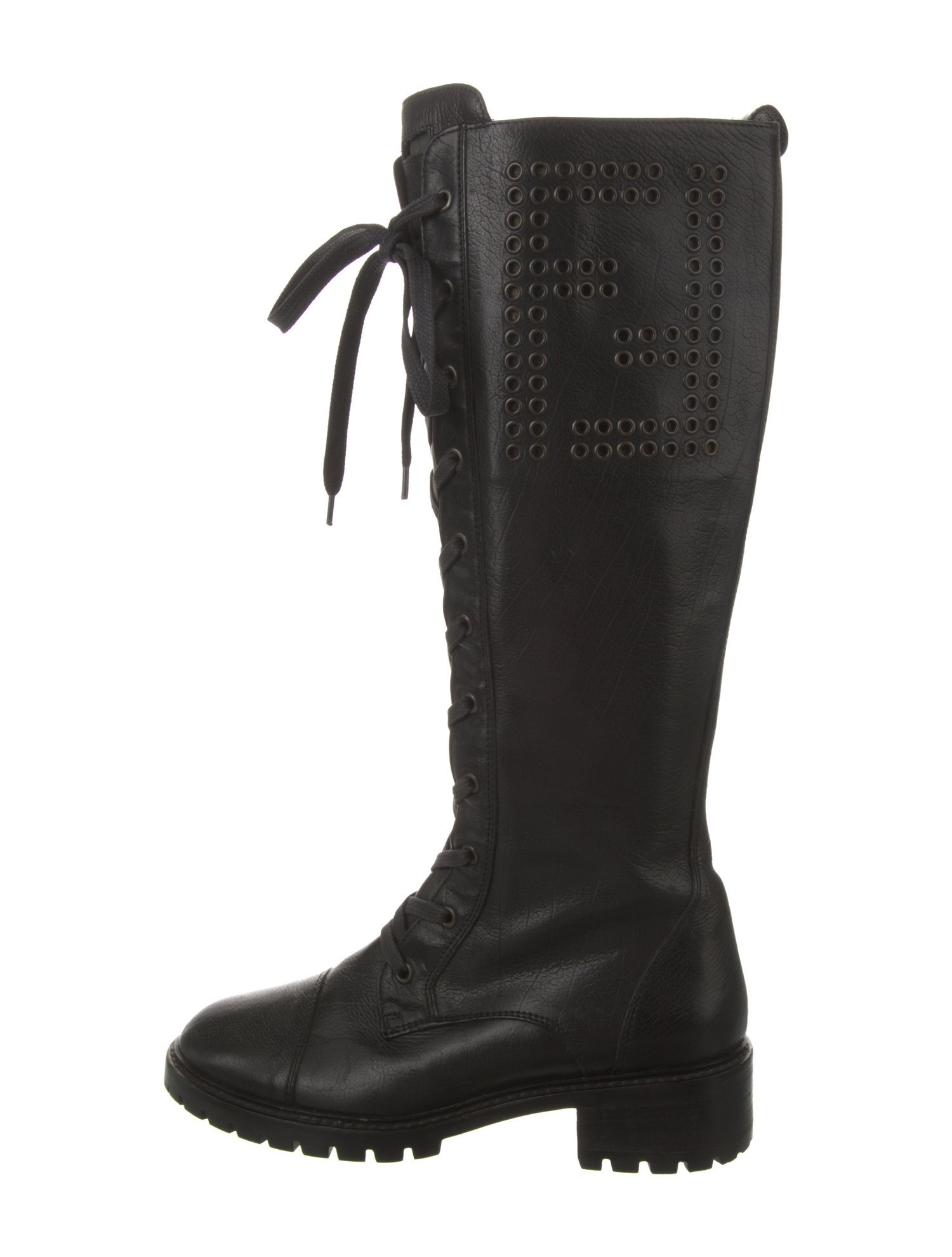 Fendi Leather Lace-Up Boots