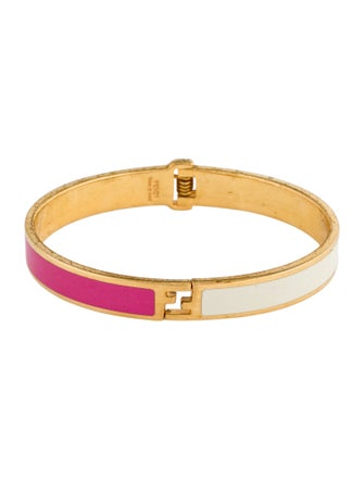 Fendi Enamel Two-Tone Fendista Bangle Bracelet