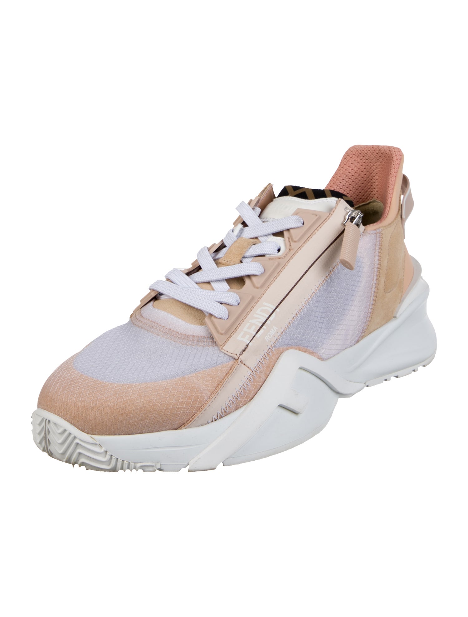 Fendi Mesh Colorblock Pattern Sneakers
