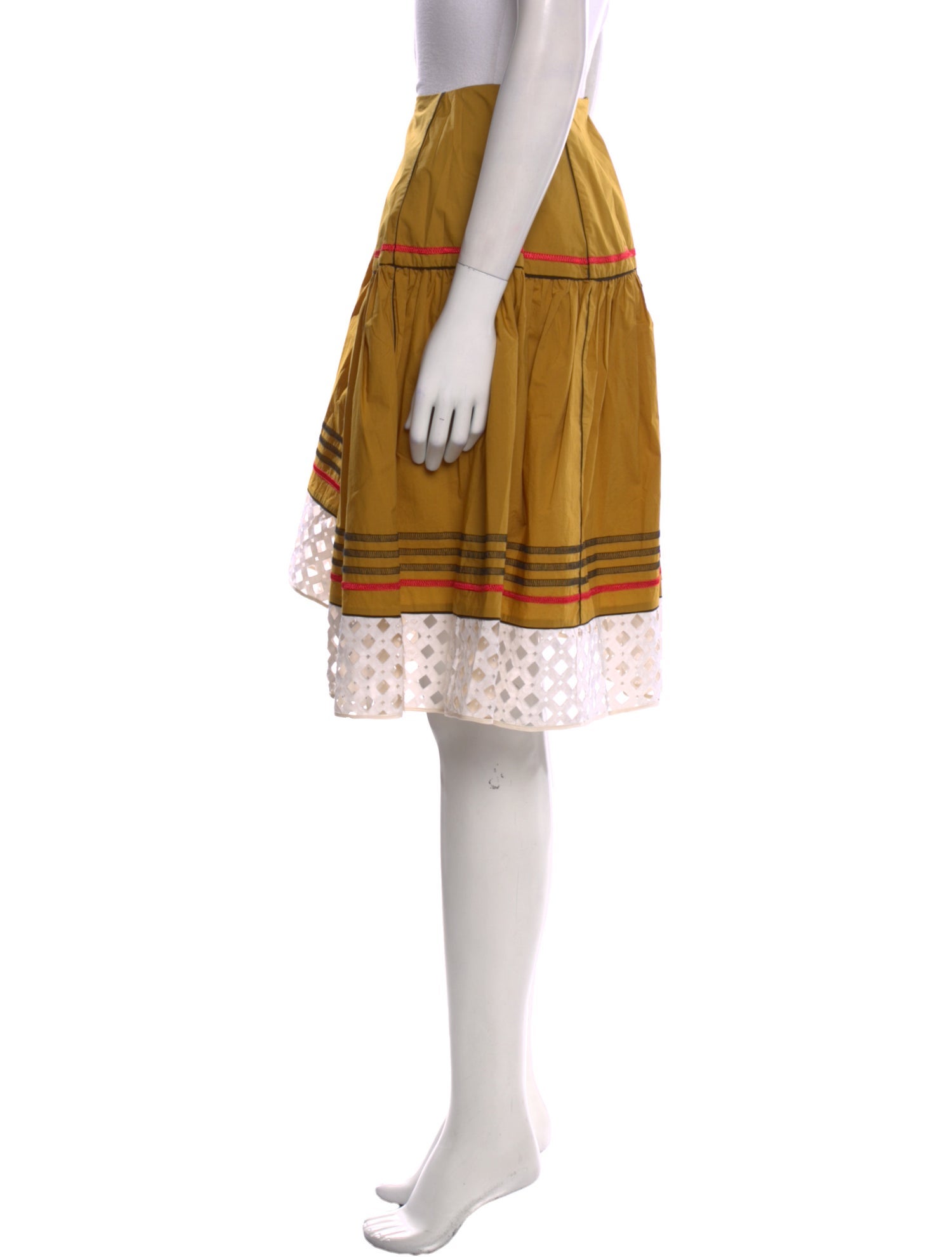 Fendi Lasercut Accents Knee-Length Skirt