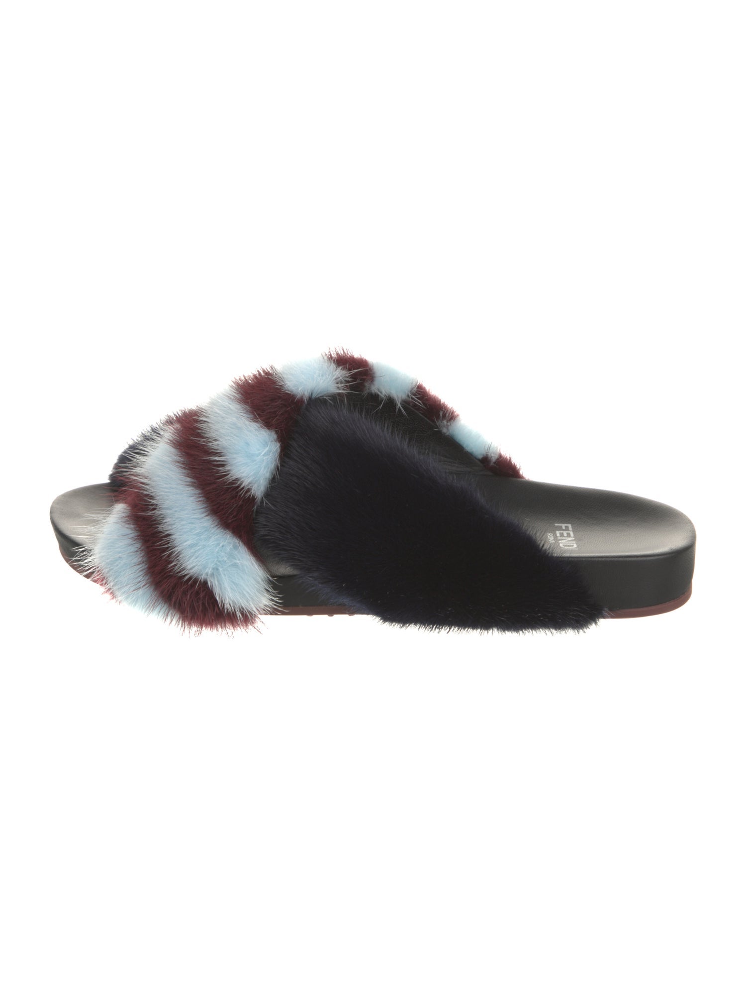 Fendi Mink Striped Slides
