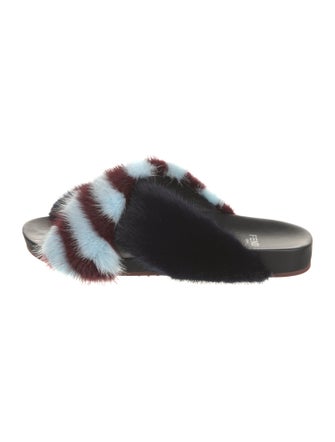 Fendi Mink Striped Slides