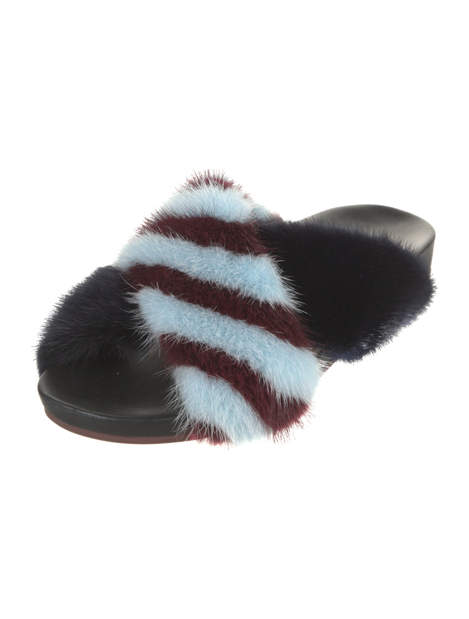 Fendi Mink Striped Slides