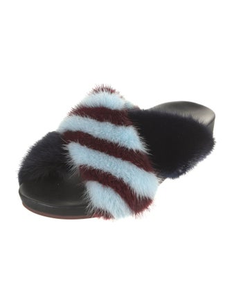 Fendi Mink Striped Slides