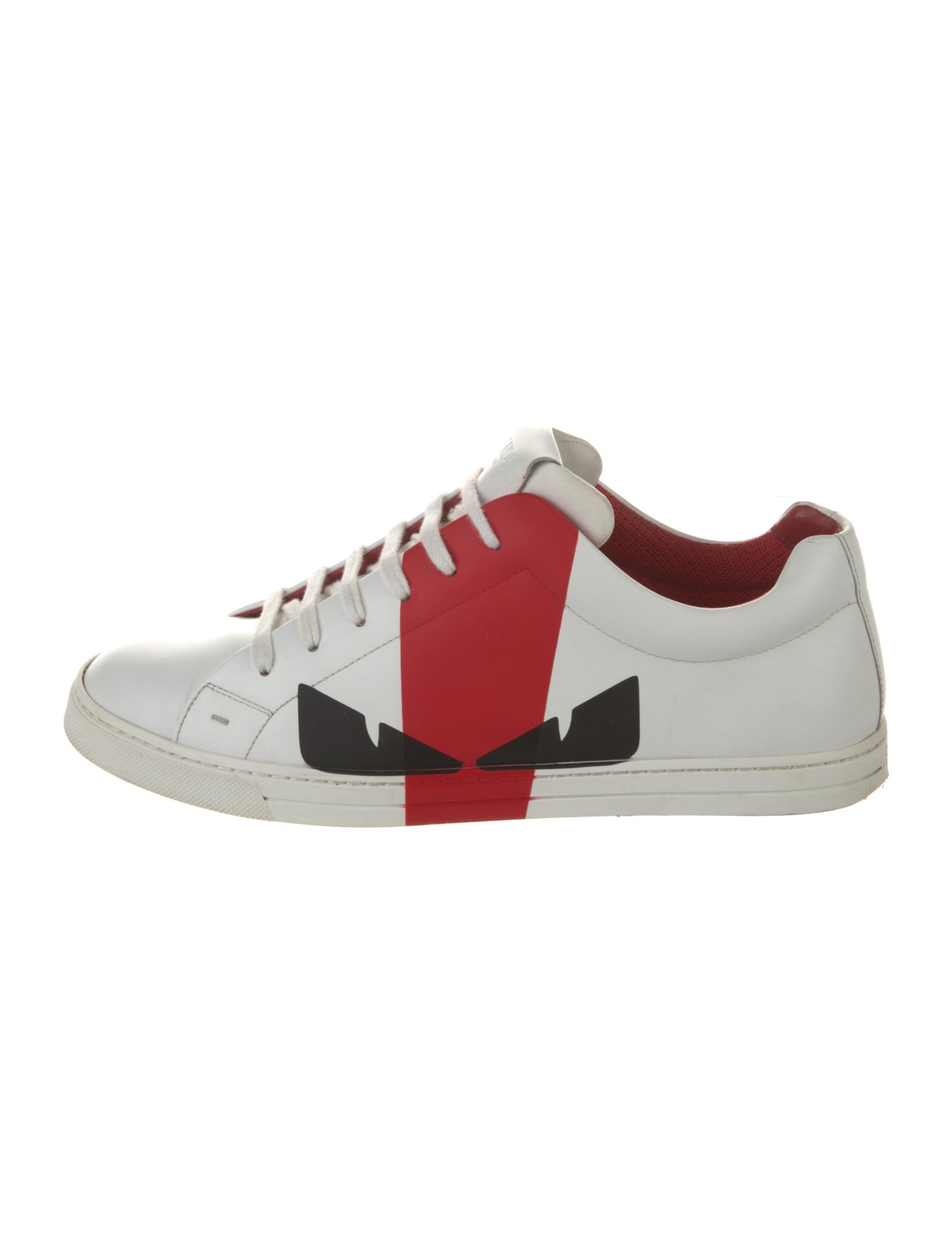 Fendi Monsters Motif Leather Sneakers