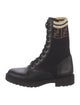 Fendi Zucca FF Logo Leather Combat Boots