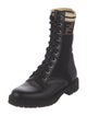 Fendi Zucca FF Logo Leather Combat Boots